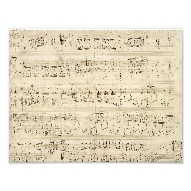 Gamla Musik noter - Chopin Music Lakan Fototryck (Framsidan)