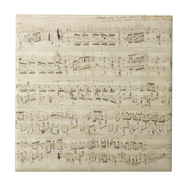 Gamla Musik noter - Chopin Music Lakan Kakelplatta (Framsidan)