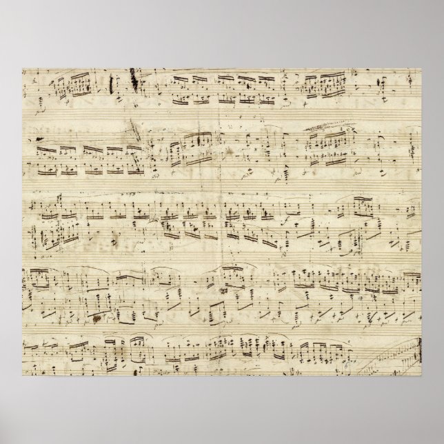 Gamla Musik noter - Chopin Music Lakan Poster (Framsidan)