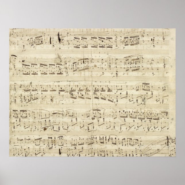 Gamla Musik noter - Chopin Music Lakan Poster (Framsidan)
