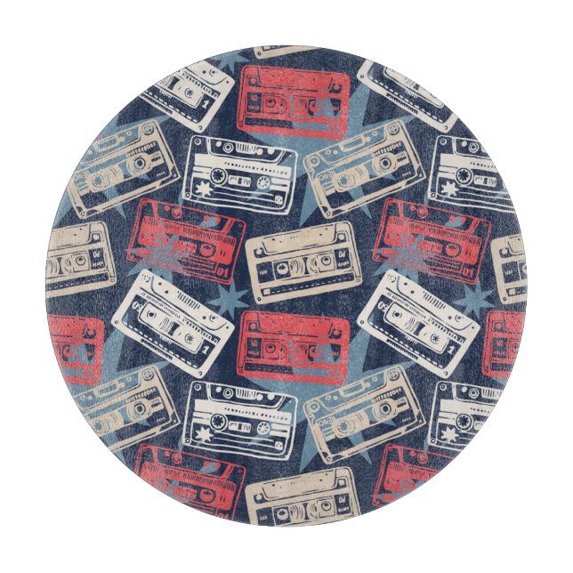 Gamla musikkassetter, Vintage, sömlös (Framsidan)
