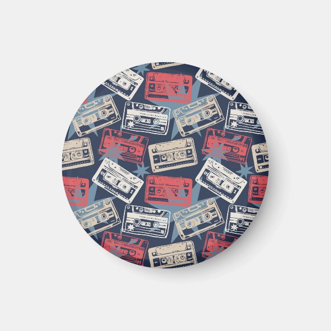 Gamla musikkassetter, Vintage, sömlös Magnet (Framsidan)