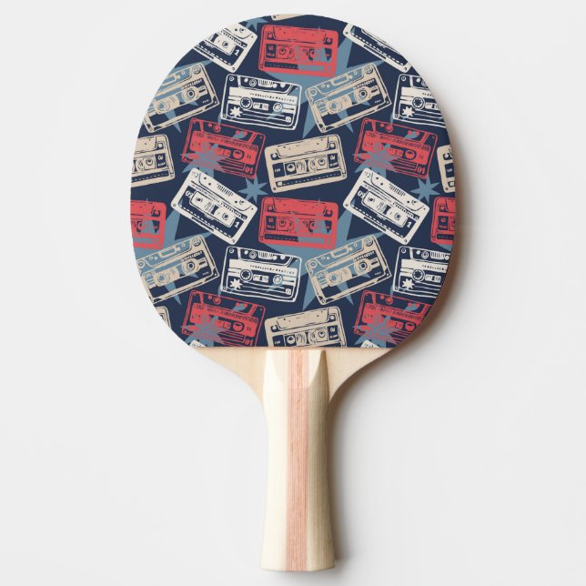 Gamla musikkassetter, Vintage, sömlös Pingisracket (Framsidan)