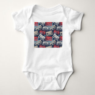Gamla musikkassetter, Vintage, sömlös T Shirt