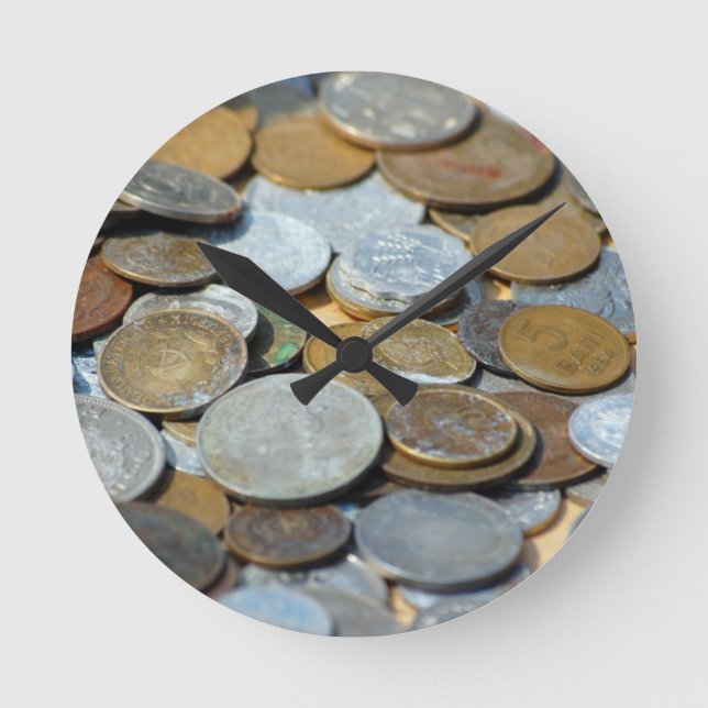 Gamla mynt1299 GAMLA MYNT COPPER SILVER METALL BRO Rund Klocka (Framsida)