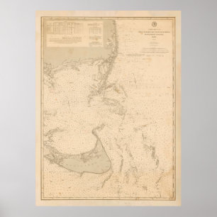 Gamla Nantucket och Cape Cod Karta (1893) Poster