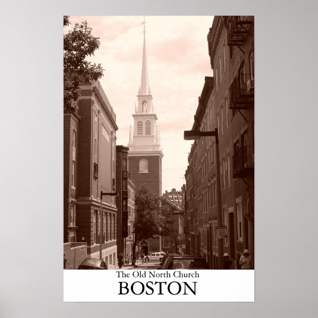 Gamla Nordkyrkan i Boston, Massachusetts Poster (Framsidan)