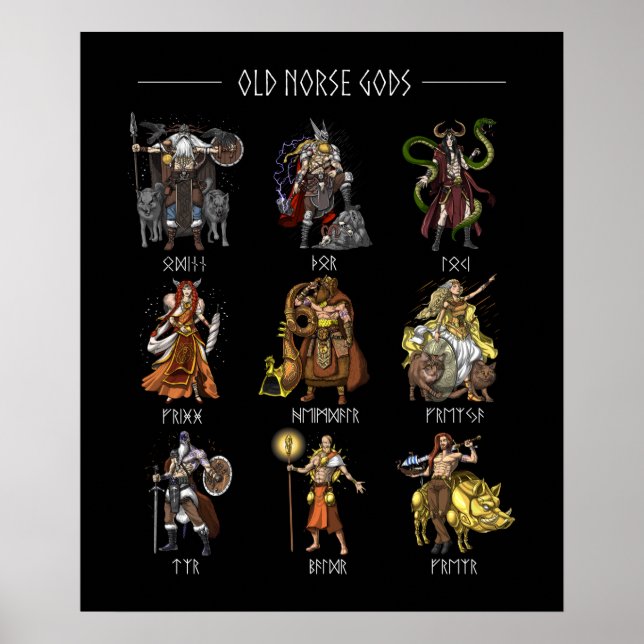 Gamla Norse Gods Poster (Framsidan)