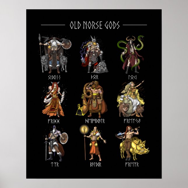 Gamla Norse Gods Poster (Framsidan)