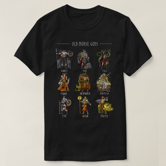 Gamla Norse Mythology Gods Nordic Scandinavian Vik T Shirt (Design framsida)