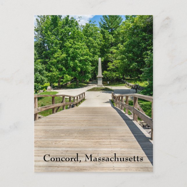 Gamla North Bridge i Concord Vykort (Framsida)