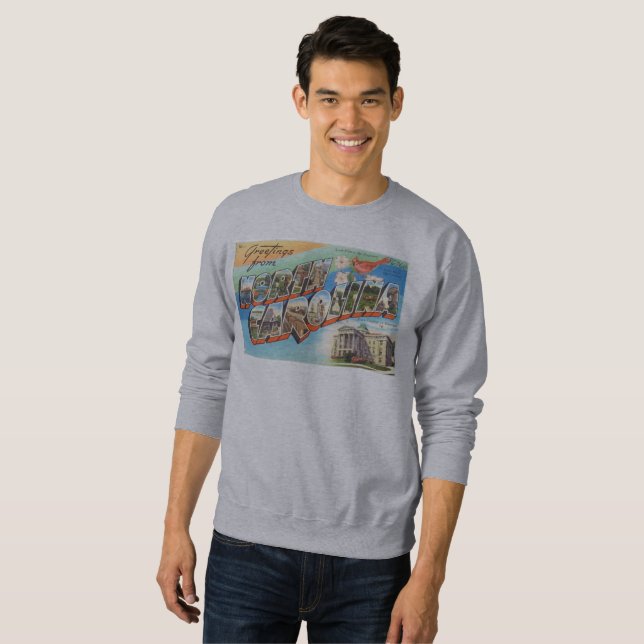 Gamla North State Hoodie Lång Ärmad Tröja (Hel framsida)