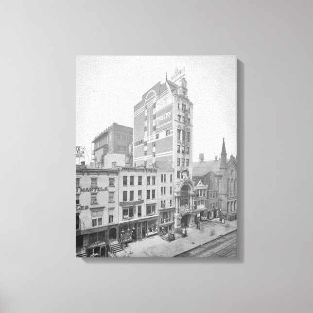 Gamla NYC New Amsterdam-teaterfotografi (1905) Canvastryck (Framsida)