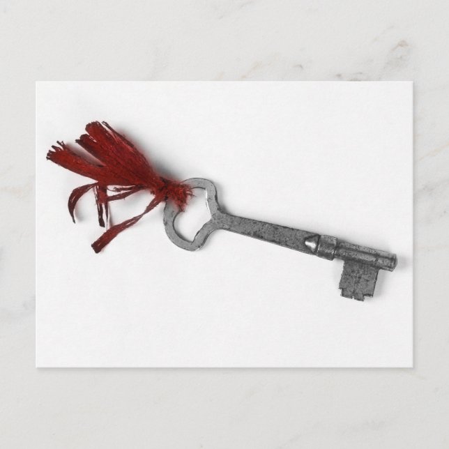 GAMLA NYCKEL MED RED RIBBON VYKORT (Framsida)