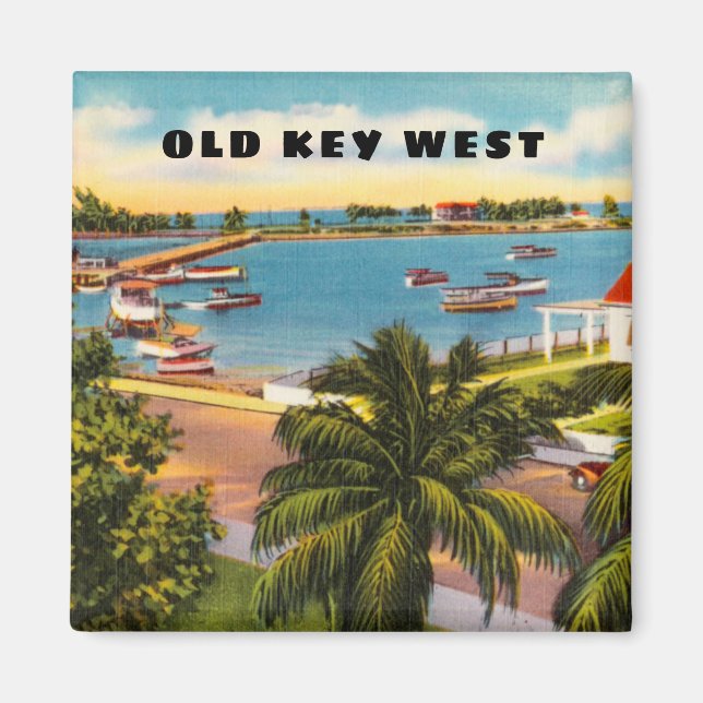 Gamla Nyckel Väster Florida med Garrison Bight Magnet (Framsidan)