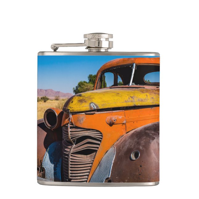 Gamla och övergivna bilar i Solitaire, Namibia Fickplunta (Framsidan)