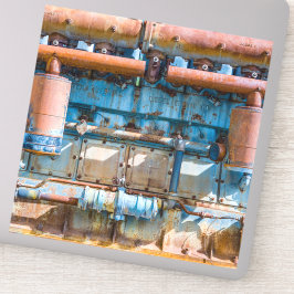 Gamla och rostiga Atlas Imperial diesel-motorer i Klistermärken