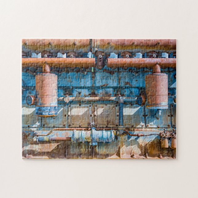 Gamla och rostiga Atlas Imperial diesel-motorer i  Pussel (Horisontell)