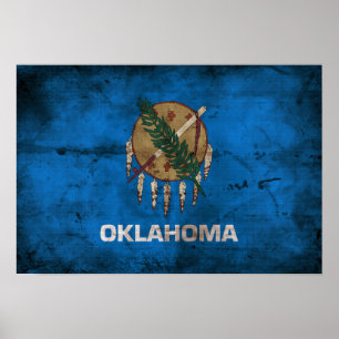 Gamla Oklahoma Flagga. Poster