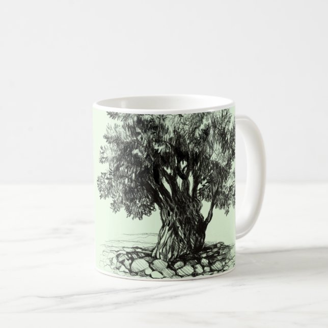 Gamla Olive träd-kaffe Mugg (Framsida höger)