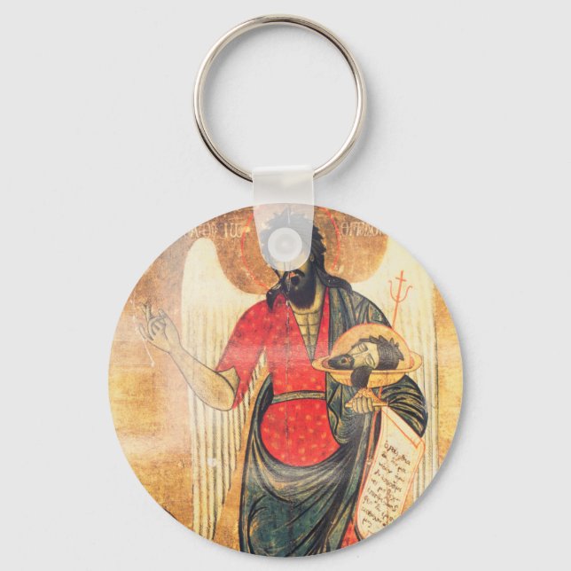 Gamla ortodoxa ikonen John the Baptist Nyckelring (Framsida)