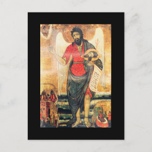 Gamla ortodoxa ikonen John the Baptist Vykort