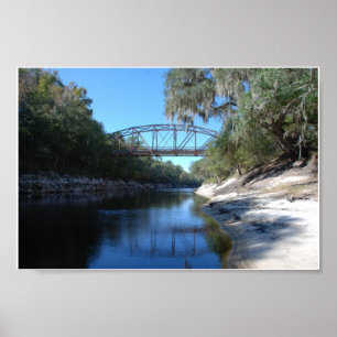 Gamla överbryggningsbron i Suwannee Vår Florida Poster