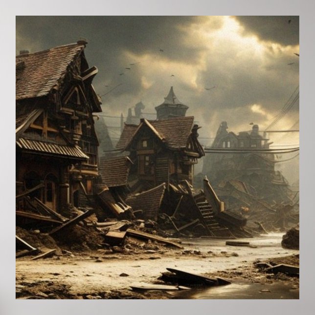 Gamla övergivna 1800-talets huvudgatuadress poster (Framsidan)