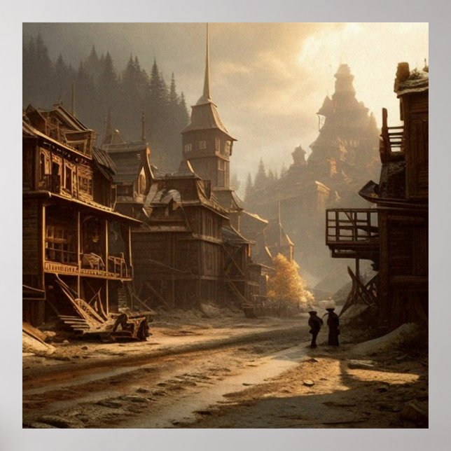 Gamla övergivna 1800-talets huvudstad, gatuadress  poster (Framsidan)