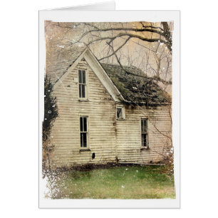 Gamla övergivna hus hälsningskort