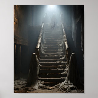 Gamla övergivna husets talesman Spöken på Trappor Poster