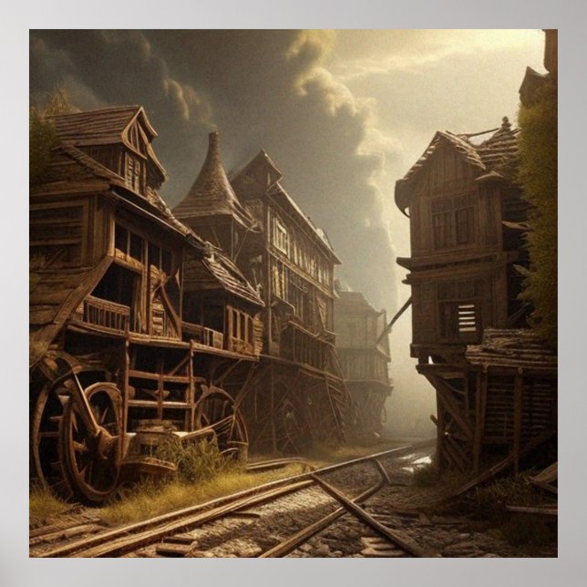 Gamla övergivna järnvägsparken vacker poster (Framsidan)