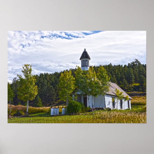 Gamla Pagosa Springs-kyrkan, Colorado Poster (Framsidan)