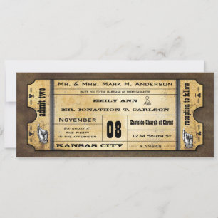 Gamla Pappra Biljett-Vintagens moderna typografi i Inbjudningar