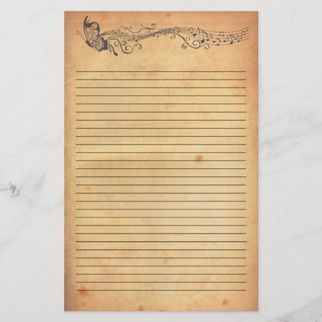Gamla papprare fjärilstall brevpapper (Framsida)