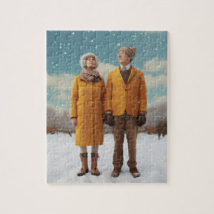 Gamla par i Snö Pussel