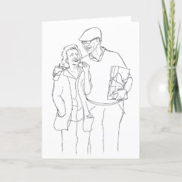 Gamla par originalkonst-jubileum helgkort