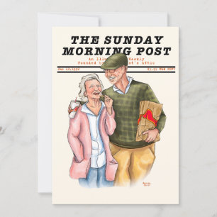 Gamla par Vintage Magazine (Norman Rockwell Stil) Julkort