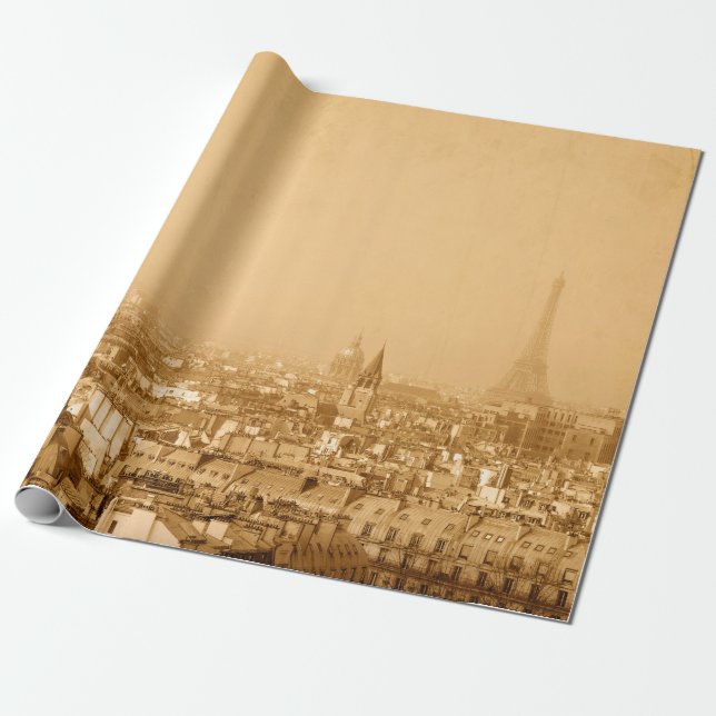 Gamla paris franceparis, åldras, gammal, och presentpapper (Utrullad)