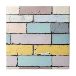 Gamla Pastel Bricks Mönster Kakelplatta