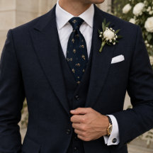 Gamla Pengar Bröllop Bow Tie Boutonniere Marinblå