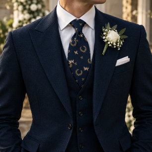 Gamla Pengar Bröllop Duva Lagerkrans Navy Slips