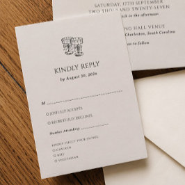 Gamla Pengar Bröllop RSVP-kort Traditionellt  Tilläggskort