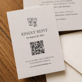 Gamla Pengar Bröllop Svar Kort Qr Kod