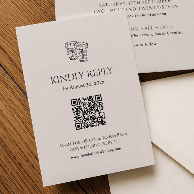 Gamla Pengar Bröllop Svar Kort Qr Kod (Skapare uppladdad)