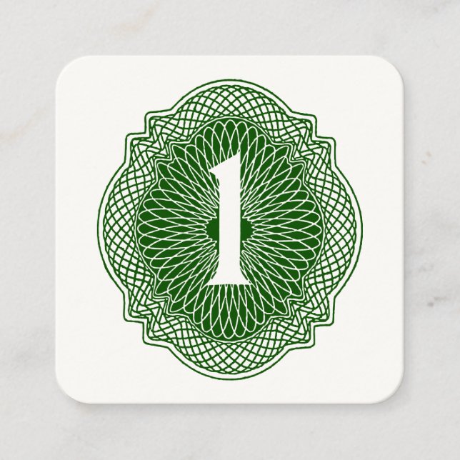 Gamla pengar fyrkantigt visitkort (Framsida)