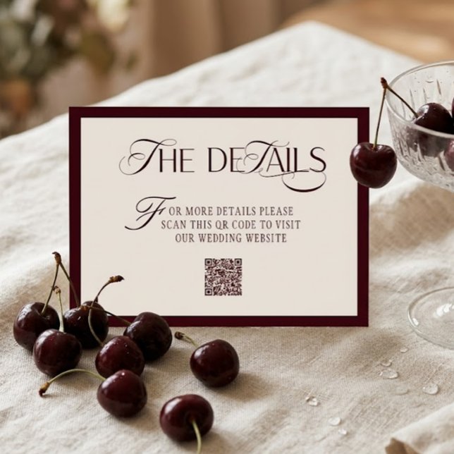 Gamla Pengar Röd Beige Bröllopsdetaljer Tilläggskort (Skapare uppladdad)