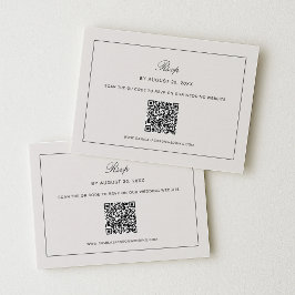 Gamla Pengar Svart och Elfenbens Vigsel-Svar QR-ko Tilläggskort