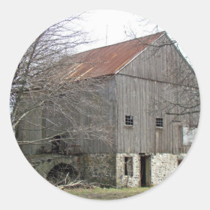 Gamla Pennsylvania Bank Barn Runt Klistermärke