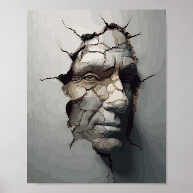 Gamla personen Ansikte som sprider sig från det ga Poster (Framsidan)